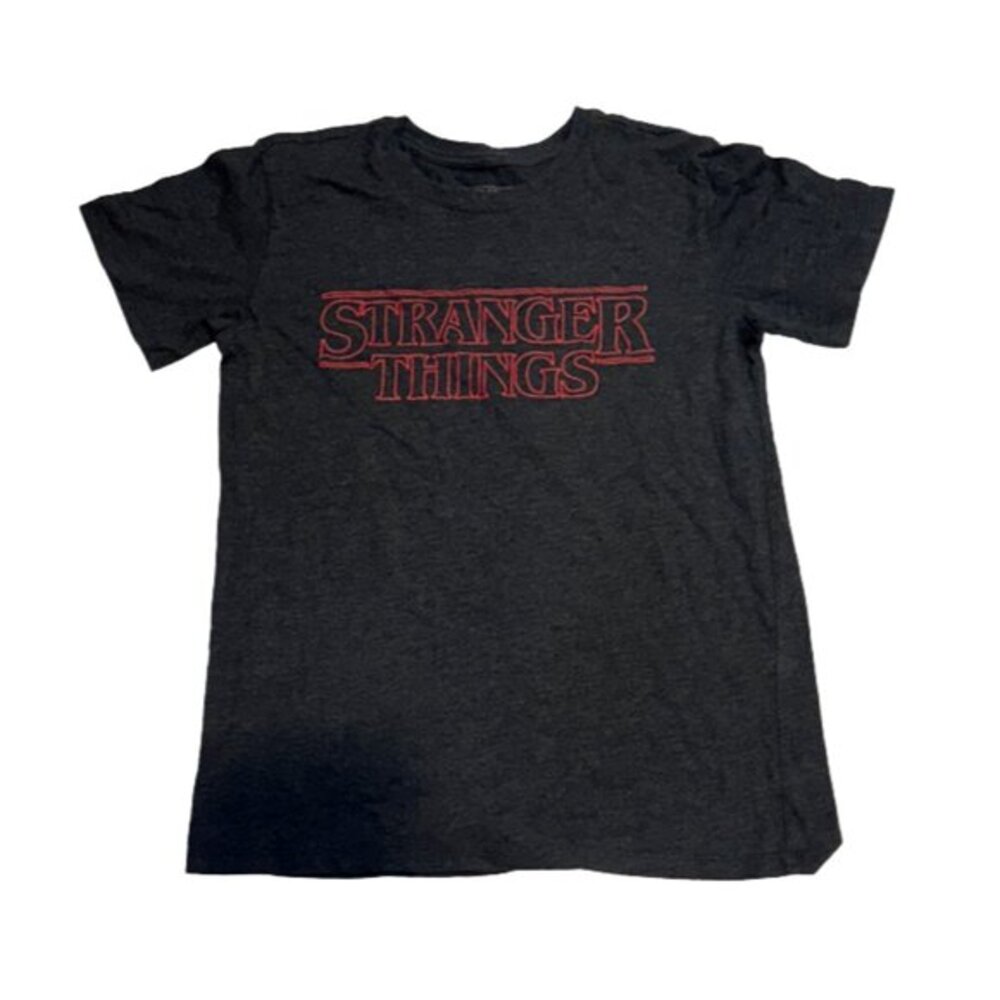 Gray And Red Stranger Things Basic Graphic Tee - image 1
